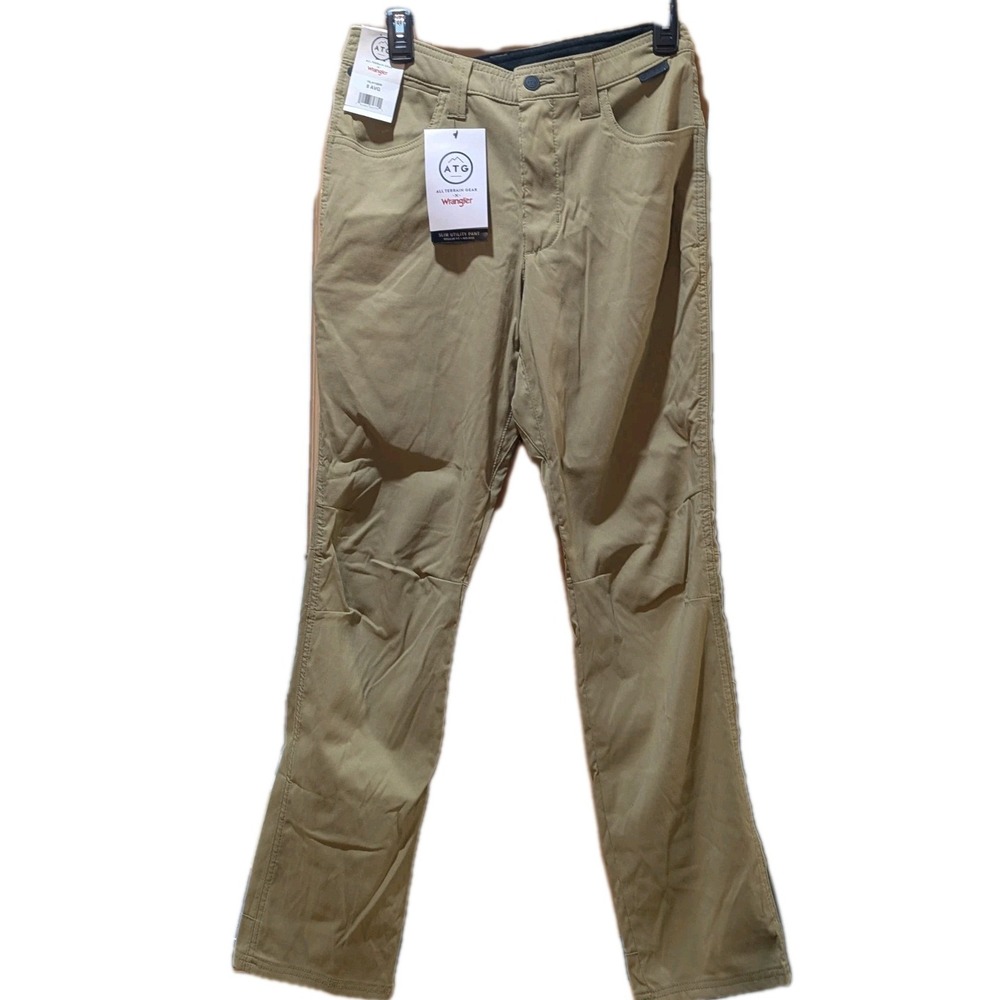 Wrangler Women's Slim‎ Fit Mid-Rise ATG Utility Pants Khaki Elmwood Size 8